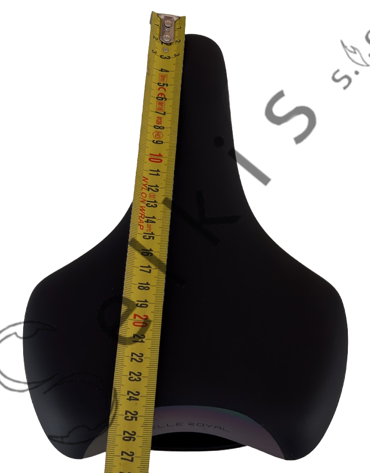 Saddle Selle Royal 80D4URM, cover: black, rail type: standard saddle rail type (7×7), rail colour: black steel ED + white scale, rail mounting: none