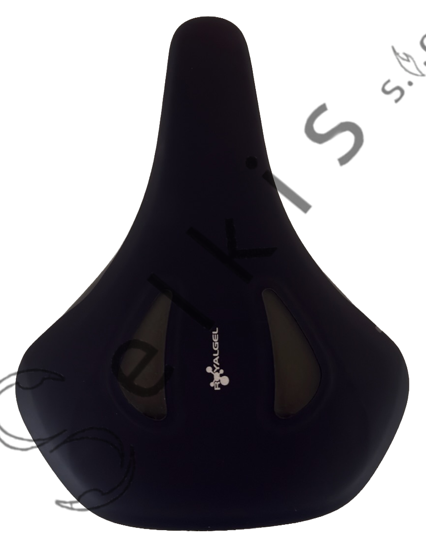Saddle Selle Royal Lookin moderate female, cover: 8014 black RVS, abrasion protection: 1223 black, logo: with Selle Royal logo, rail type: standard saddle rail type (7×7), rail colour: black steel ED + scale PMS 877C, rail mounting: none