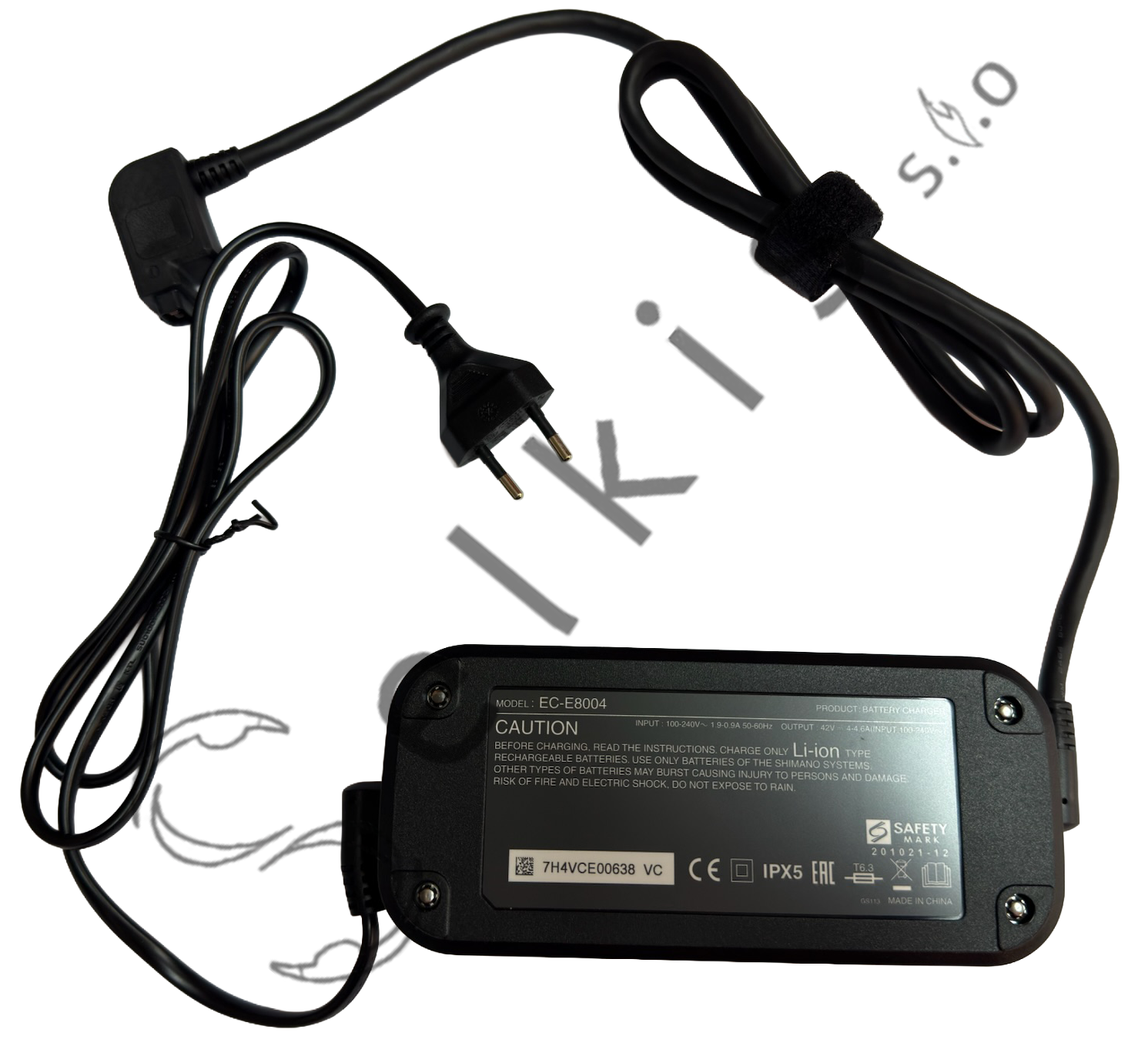 Battery charger (4A) Shimano EC-E8004-1, built-in AC power cable for EU, without adapter (SM-BTE60)
