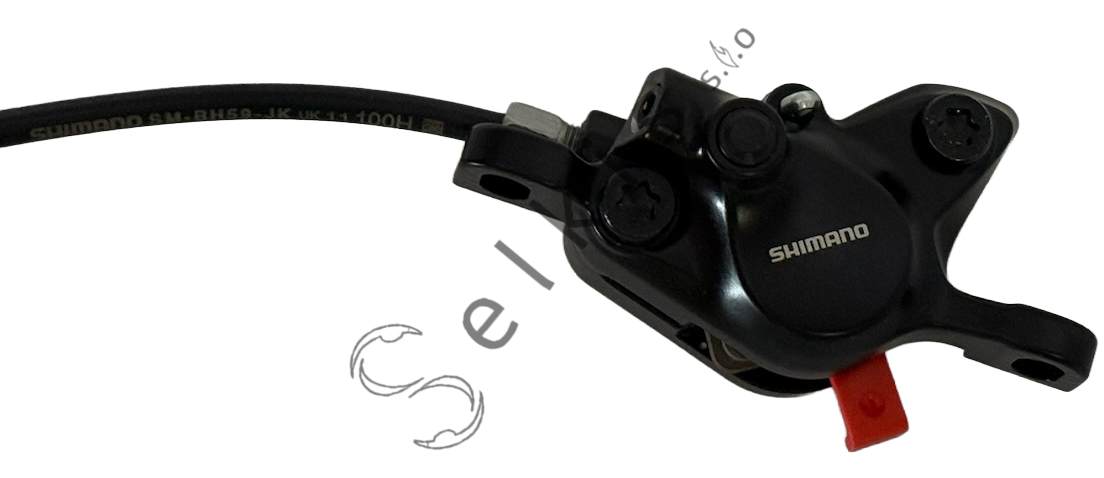 Shimano MT200 disc brake set (pair: left/front + right/rear), black, without adapter, resin pads (without cooler), incl. olive and connecting insert, hose 1000 > 2000 mm (SM-BH59-SS black)