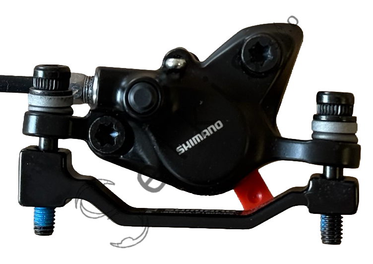Shimano MT201 disc brake set (pair: left/front + right/rear), black, resin pads (without cooler), hose 850 > 2000 mm (SM-BH59-SS black), SM-MA-F180P/P2, bulk
