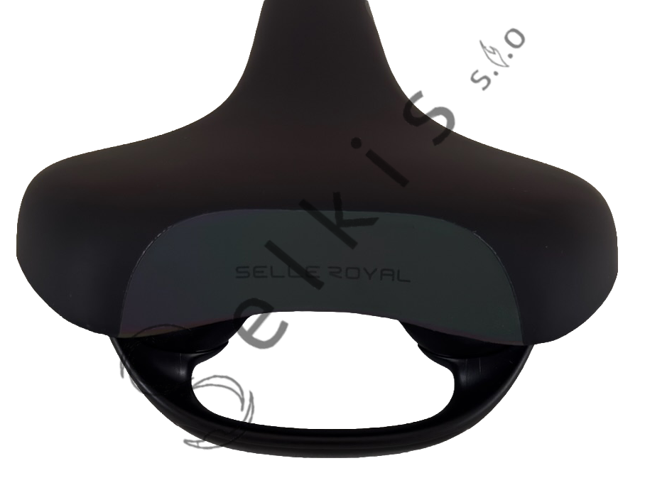 Saddle Selle Royal 80D4URM, cover: black, rail type: standard saddle rail type (7×7), rail colour: black steel ED + white scale, rail mounting: none