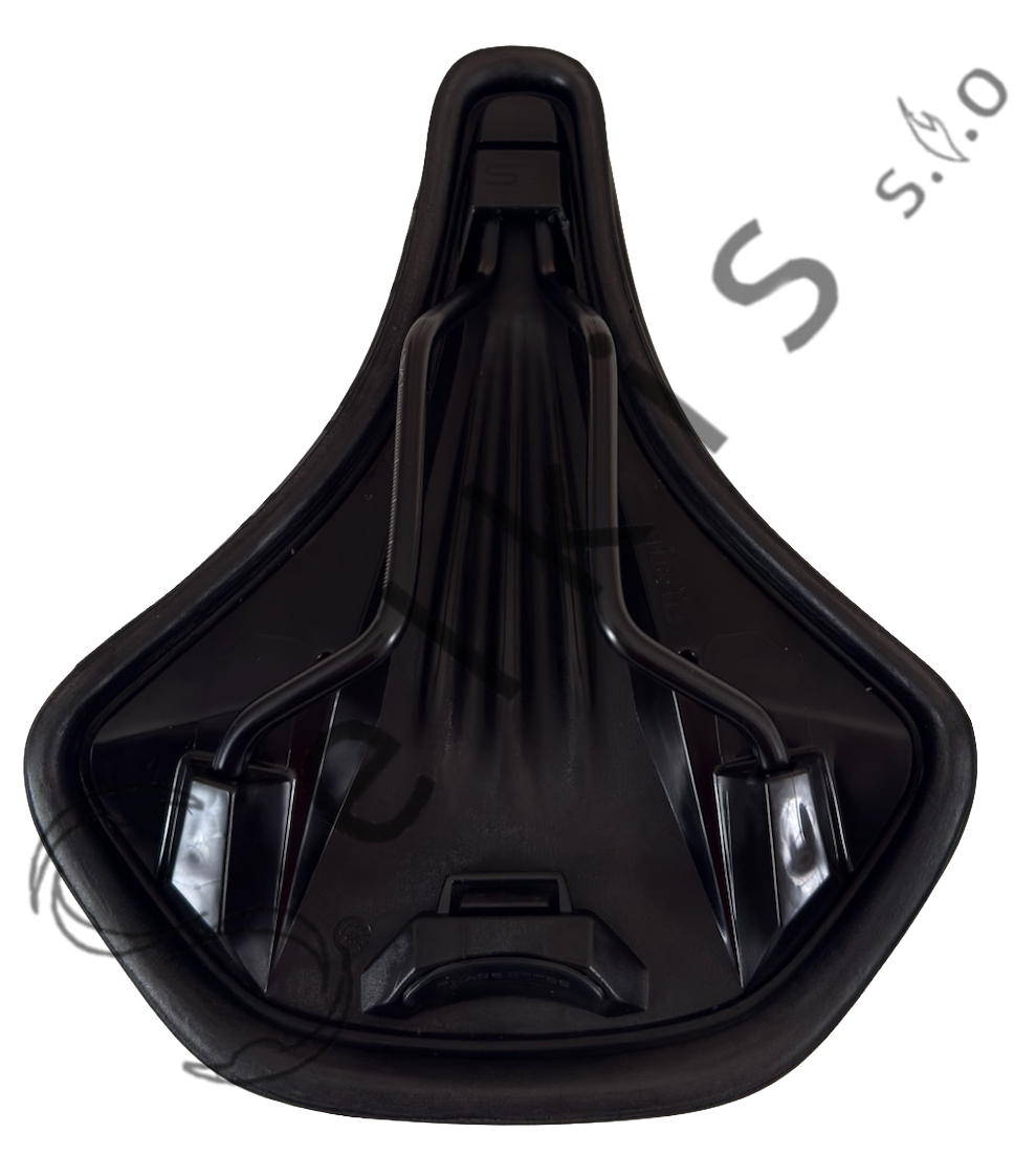Saddle Selle Royal Lookin moderate female, cover: 8014 black RVS, abrasion protection: 1223 black, logo: with Selle Royal logo, rail type: standard saddle rail type (7×7), rail colour: black steel ED + scale PMS 877C, rail mounting: none