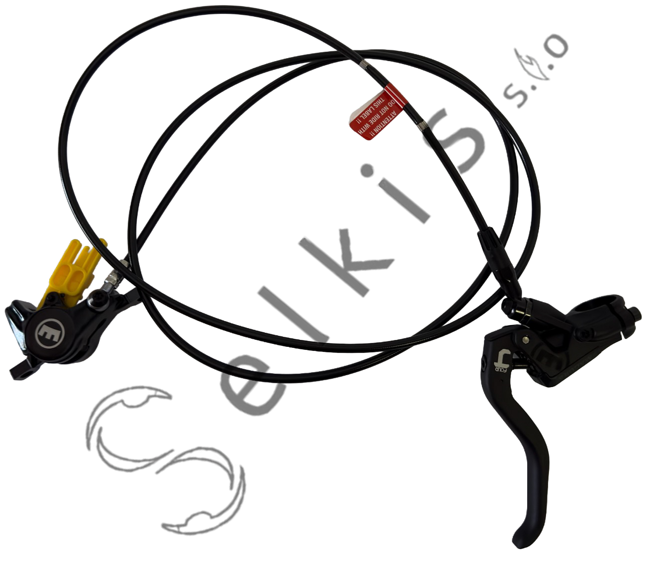 Magura MT4 disc brakes for e-bike, front and rear wheel, Easy Route 2 rings, length 1600 millimetres